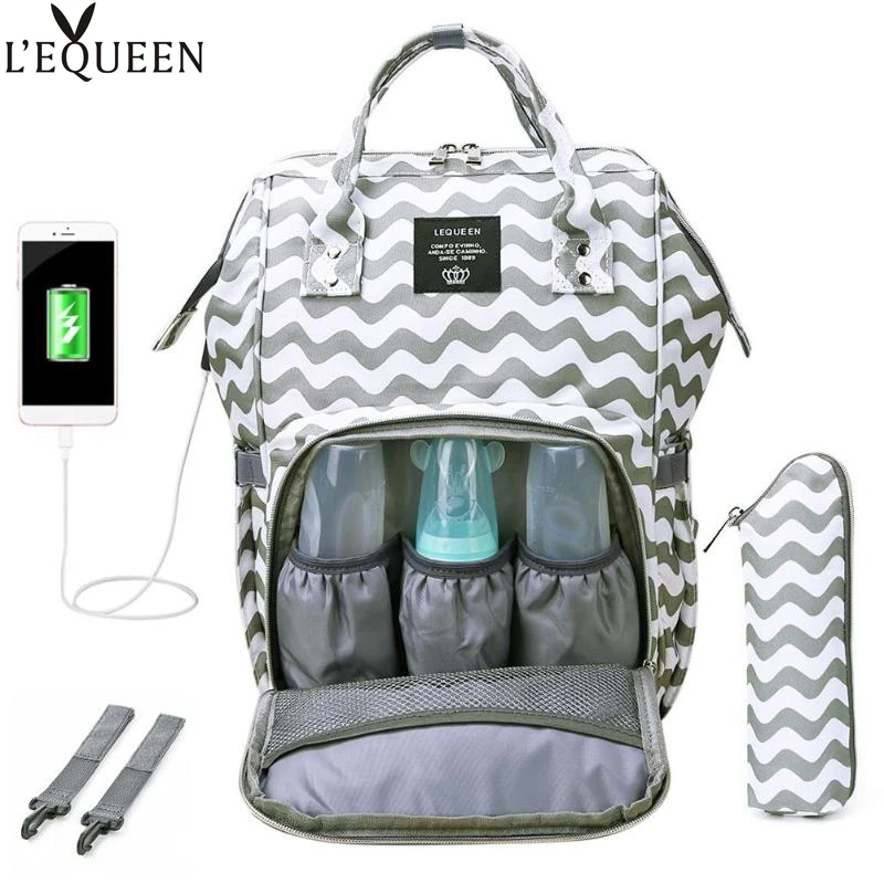 Водонепроницаемая сумка для мам LEQUEEN вместительный рюкзак влажных подгузников с