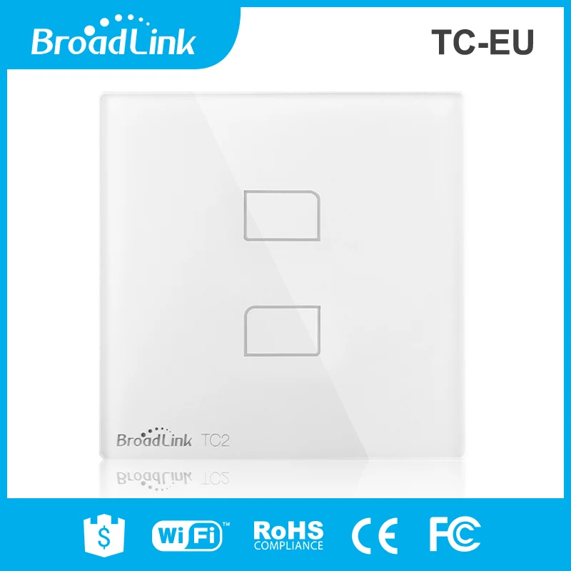 

BroadLink TC2-EU 2gang Touch Panel Smart Wall Light Switch works with Alexa and Google Home, IFTTT