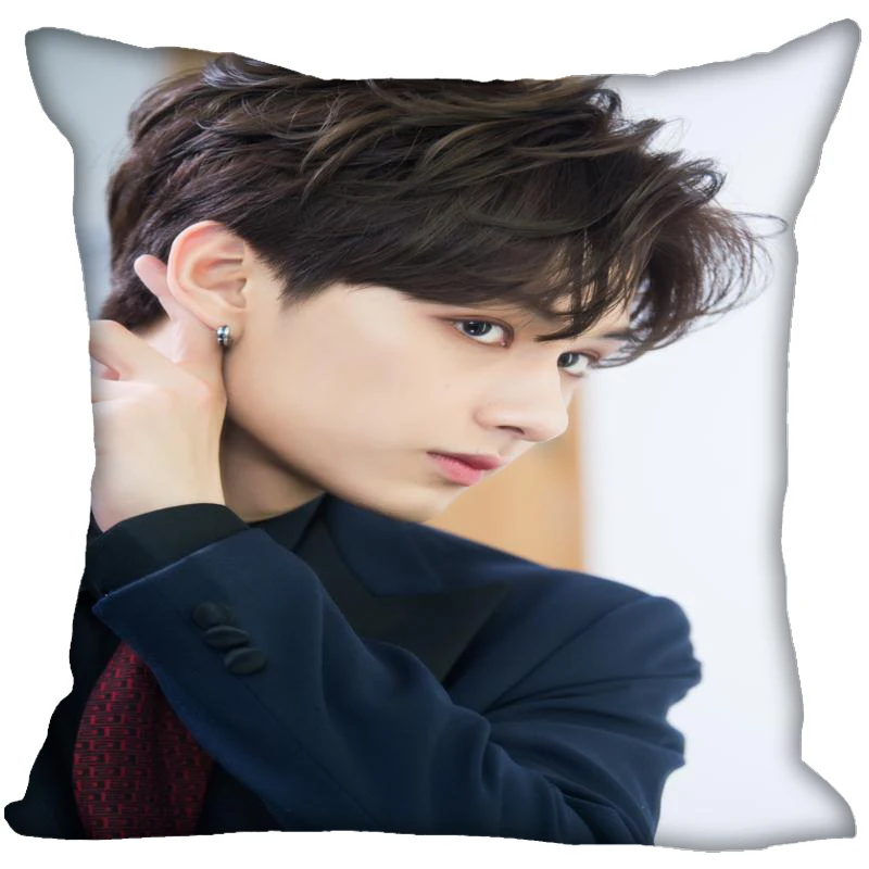 Новинка квадратные шелковые наволочки Kpop с принтом Seventeen сатиновая наволочка для