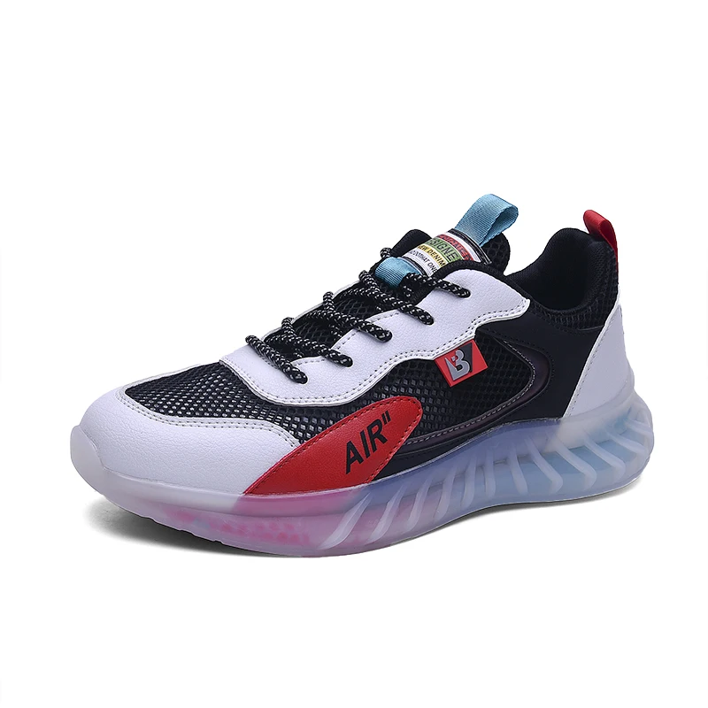 Trendy Mesh Men Sneakers Breathable Running Shoes For Men Colored Soles Sport Shoes Outdoor Walking  Jogging Athletic Shoes