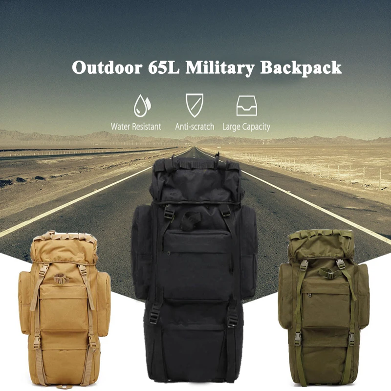 

Large Capacity 65L Military Camouflage Backpack Multifunctional Men Outdoor Hiking Travel Backpack Hunting Tactical Backpack