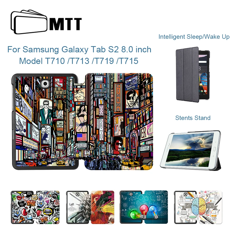 MTT чехол для samsung Galaxy Tab S2 8," SM-T710 T715 T713 T719 Funda тонкий откидной Чехол из искусственной кожи с подставкой умный чехол для планшета