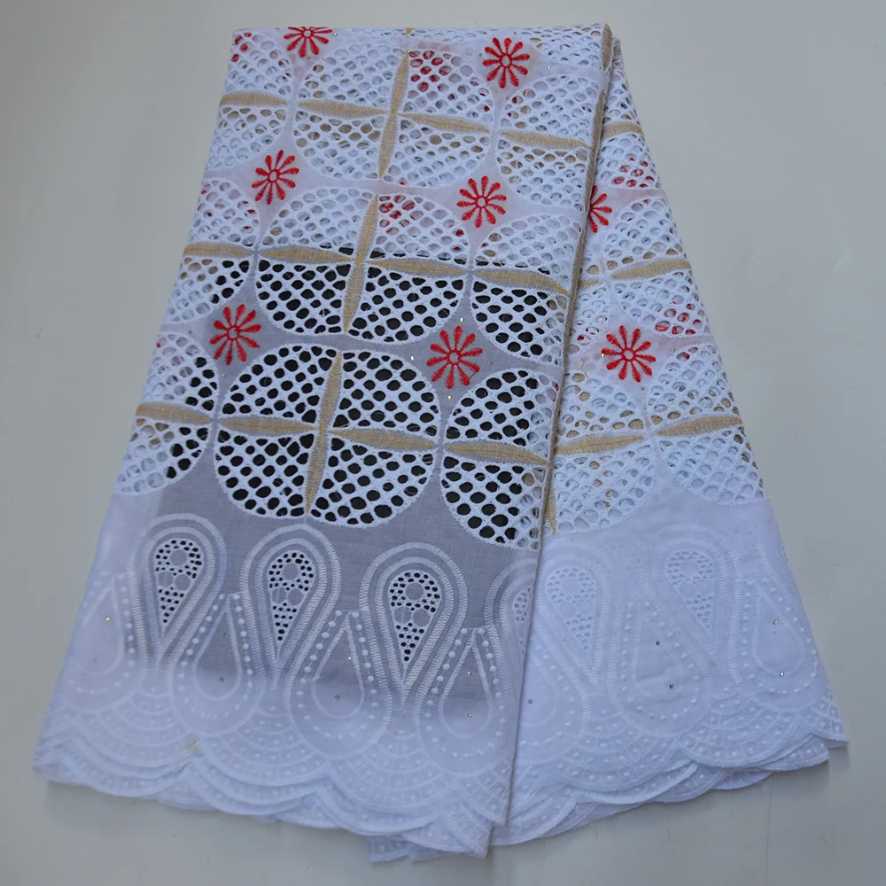 Африканский польский сухой хлопок кружево ткань Высокое качество вышитые
