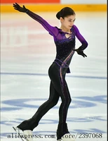 purple figure skating dress for kids with trousers custom gilrs ice skating clothing for women free shipping