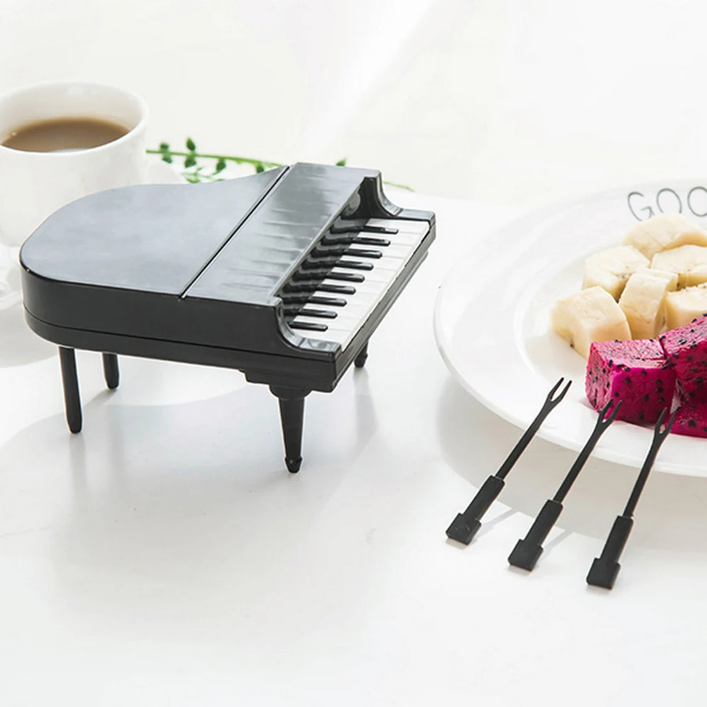 ADOREHOUSE Mini Piano Fruit Forks Black White Fork For Dessert Cake Creative Home Decoration Party Supplies Tableware | Дом и сад
