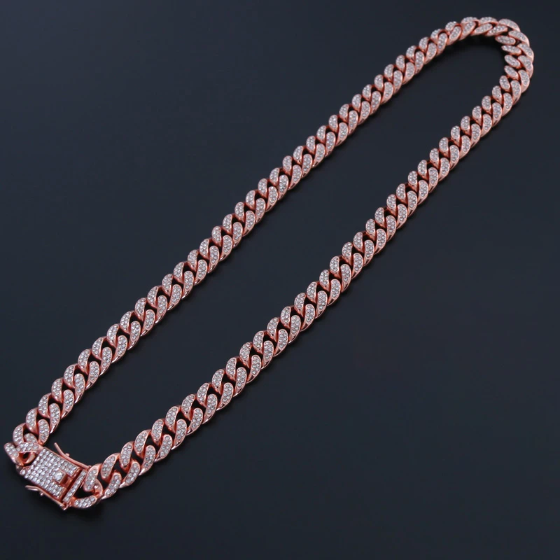 Мужские ожерелья в стиле хип хоп Full Miami Curb кубинская цепочка с фианитами