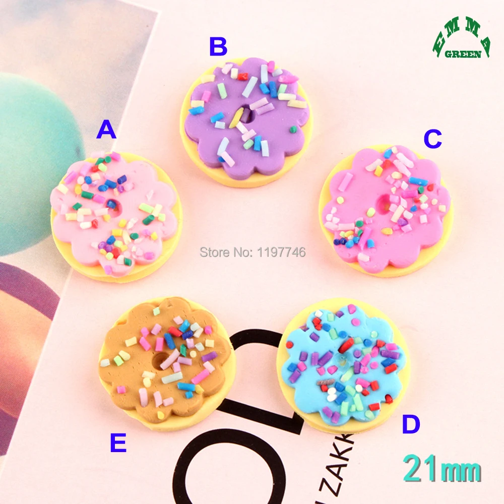 

Kawaii Food Cabochon for women crafts 10pcs colorful Donut Charms Resin Flatback Cabochons for Phone Deco, Scrapbooking DIY