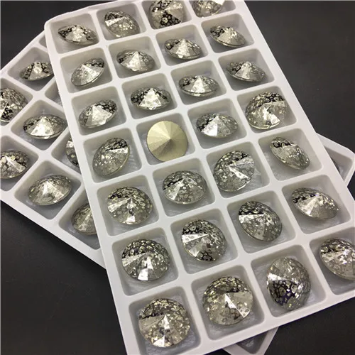 TopStone K9 Crystal Patina Colors 12mm 14mm Rivoli Fancy Stone Round Rhinestone Quality Jewelry Making | Дом и сад