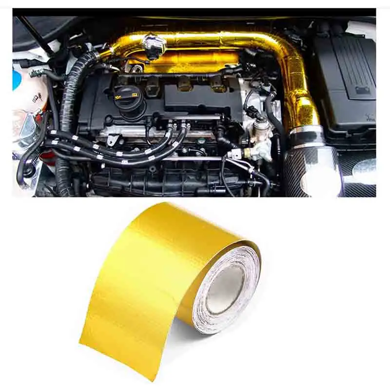 50 мм x 10 м Светоотражающая клейкая лента золотого цвета высокотемпературная