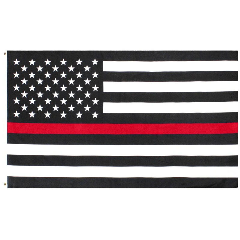 

direct factory wholesale 3 by 5 ft polyester united states of american fire fighter thin red line flag