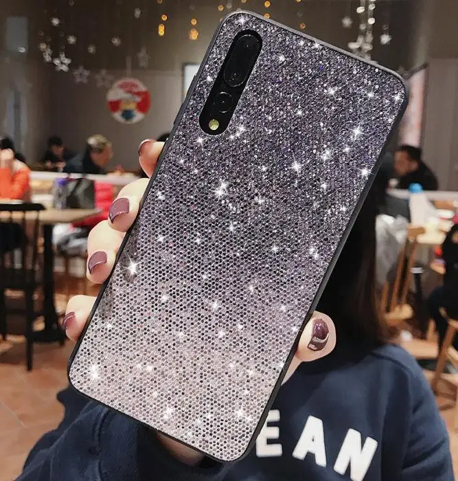 black Блестящий чехол с блестками для samsung Galaxy A50 A80 A90 A60 A30 A20 A40 A70 чехол для samsung Galaxy M30 Чехлы для телефона - Цвет: black