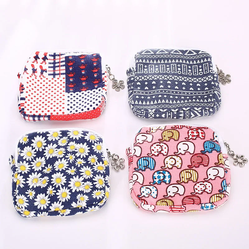 

60PCS / LO Women Mini Purse Cotton Printing Coin Purse Zero Wallet Girl Cute Small Storage Bag