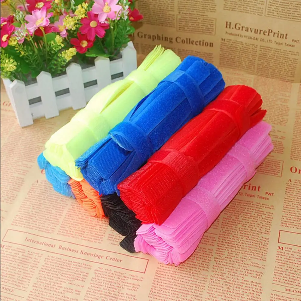 

10PCS/Pack Solid Color Cable Straps Wrap Wire Cable Organizer Tie Rope For Mobile Phone