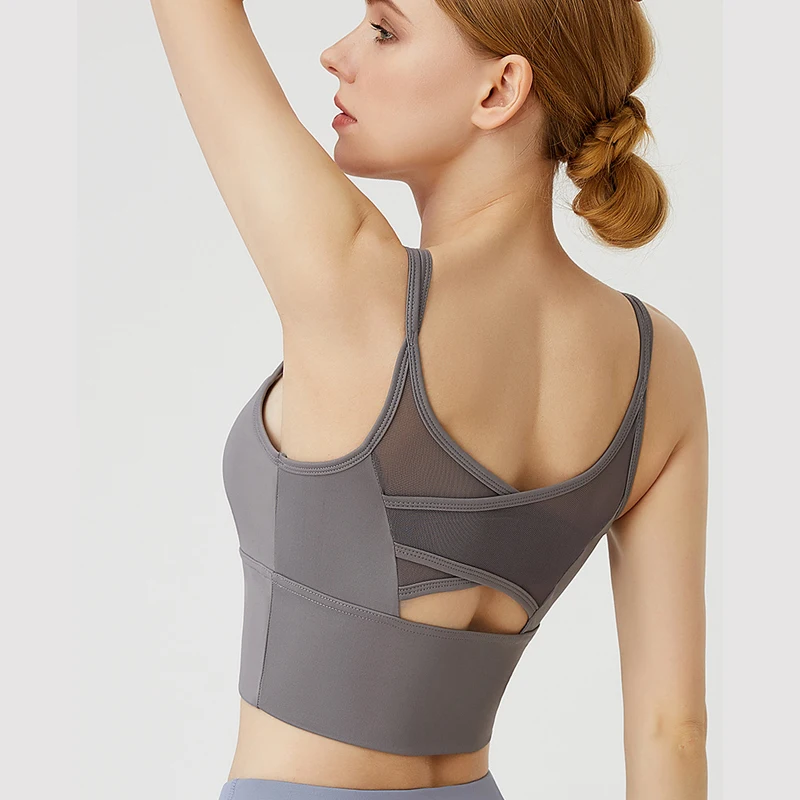 

Professional training high-intensity running fitness yoga sports bra vest shockproof mesh quick-drying underwear