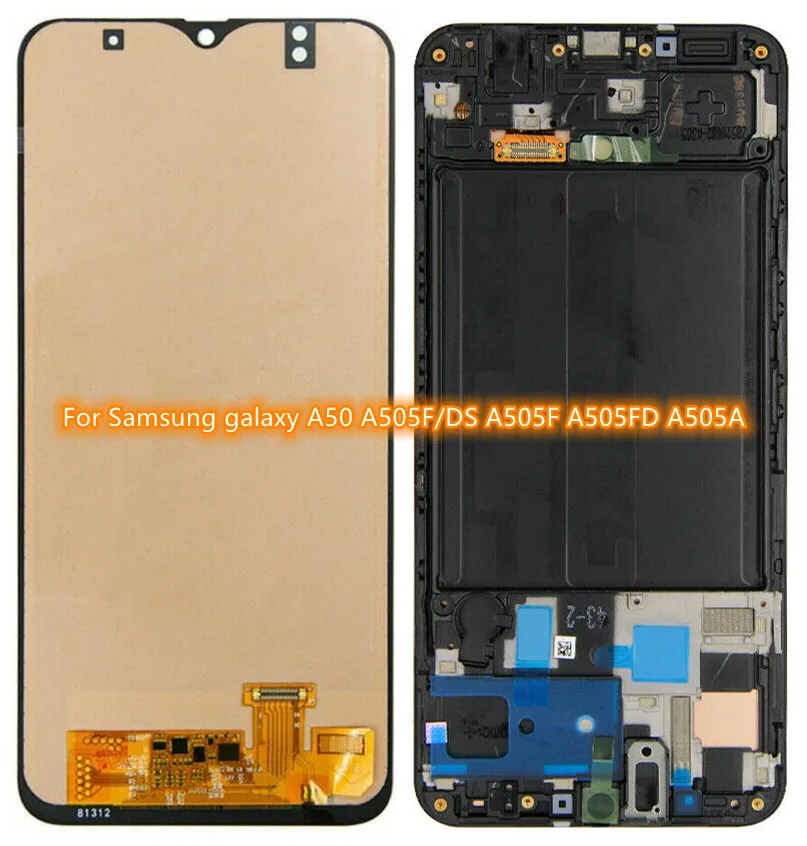 Pantalla t&aacute;ctil para tel&eacute;fono Samsung Galaxy A50, montaje de digitalizador de reemplazo, A505F/DS, A505F, A505FD, A505A-1