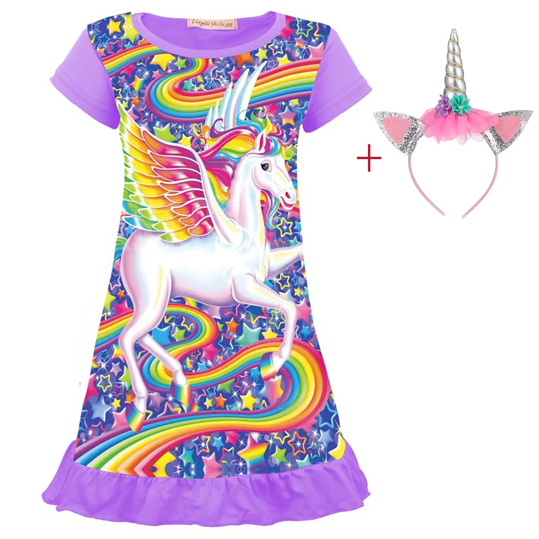Праздничное модное платье с единорогом для девочек детская одежда детские