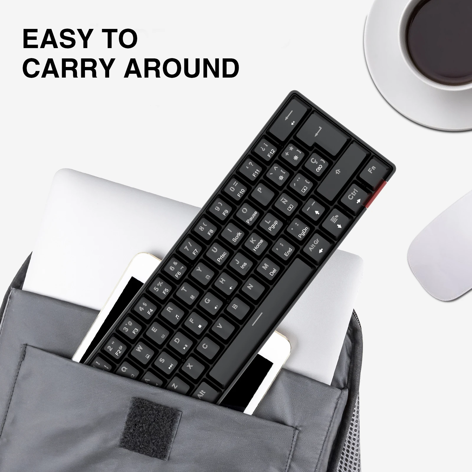 havit mini mechanical keyboard gaming wired type c usb 63 keys led backlit keyboard red switch es version for pc laptop gamer free global shipping