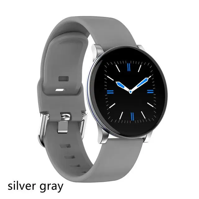 Grey W9 модные умные мужские часы, пульсометр, кровяное давление, мониторинг кислорода в крови, фитнес-отслеживание, IP67, водонепроницаемые напоминания о сообщениях - Цвет: Grey