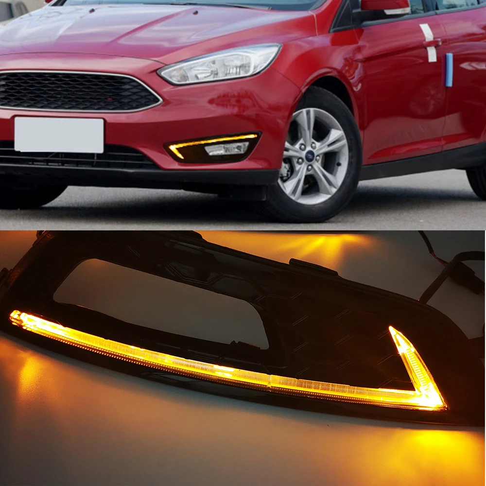 CSCSNL 2Pcs car styling For Ford Focus 4 2015 2016 2017 2018 LED DRL Daytime Running Lights Daylight Fog light waterproof |