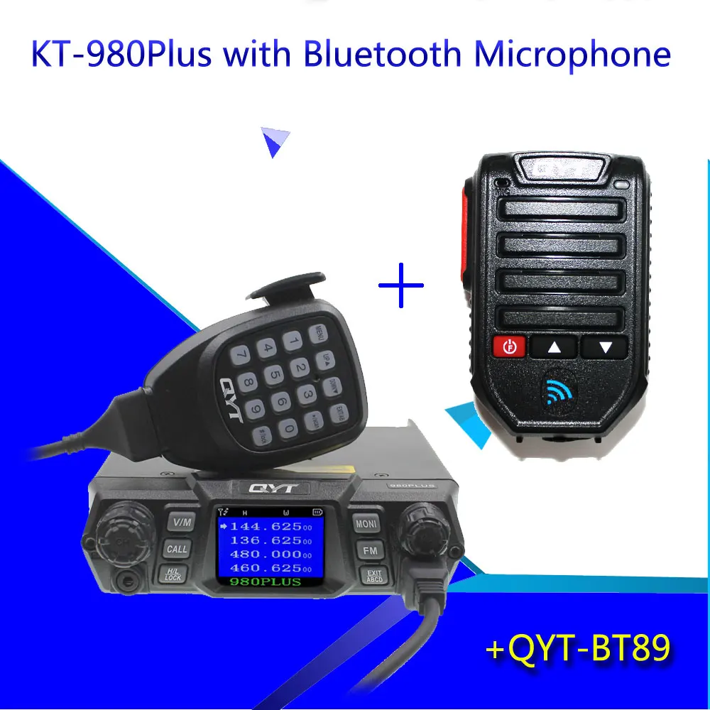 KT-980plus-BT89 QYT KT-980 PLUS мощный 75 Вт VHF/55 Вт UHF двухдиапазонный четырехдиапазонный резервный KT-980Plus DTMF Функция Мобильная рация - Цвет: KT-980plus-BT89
