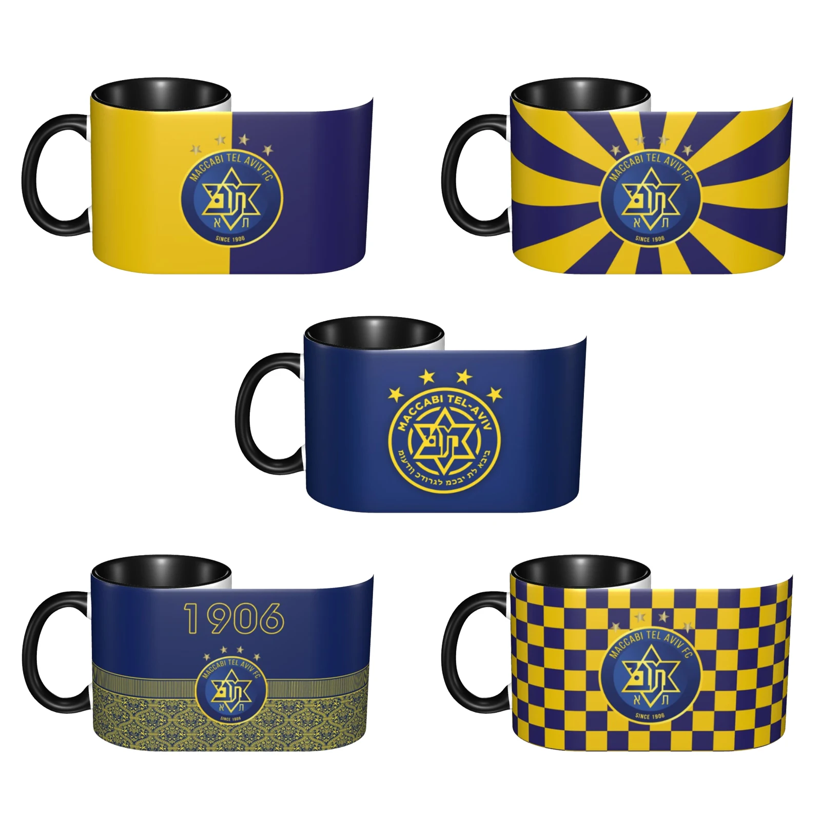 

Israel Maccabi Tel Aviv Fc 11 OZ Ceramic Coffee Mug with Handle Tea Cup for Cocoa Milk Cereal Drinks Mug