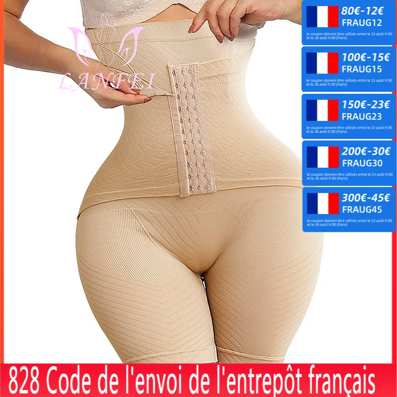 

LANFEI Womens Firm Tummy Control Butt Lifter Shapewear High Waist Trainer Body Shaper Shorts Thigh Slim Girdle Panties with Hook