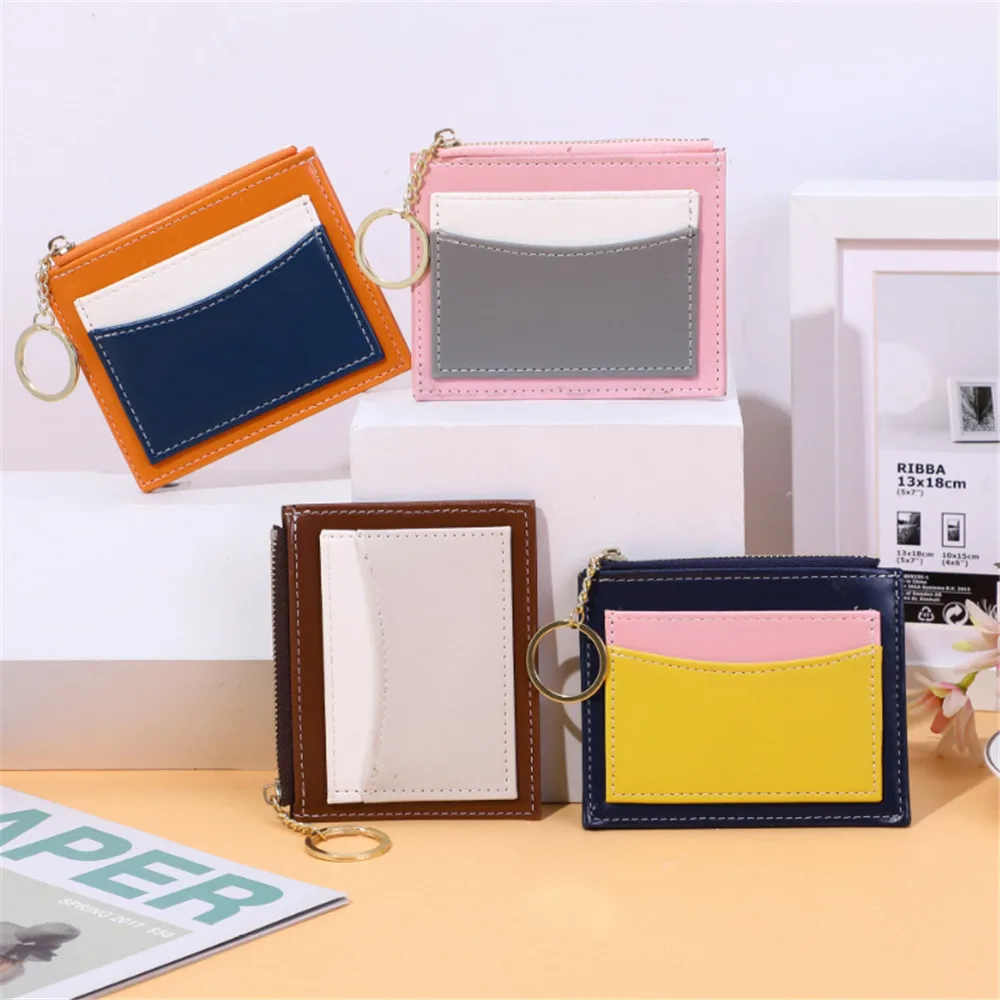 

Credit Coin Money Key Chain Id Key Ring Purse Wallet Portable Name Business Card New Fashion Lady's Card Holder,multi-card Slots