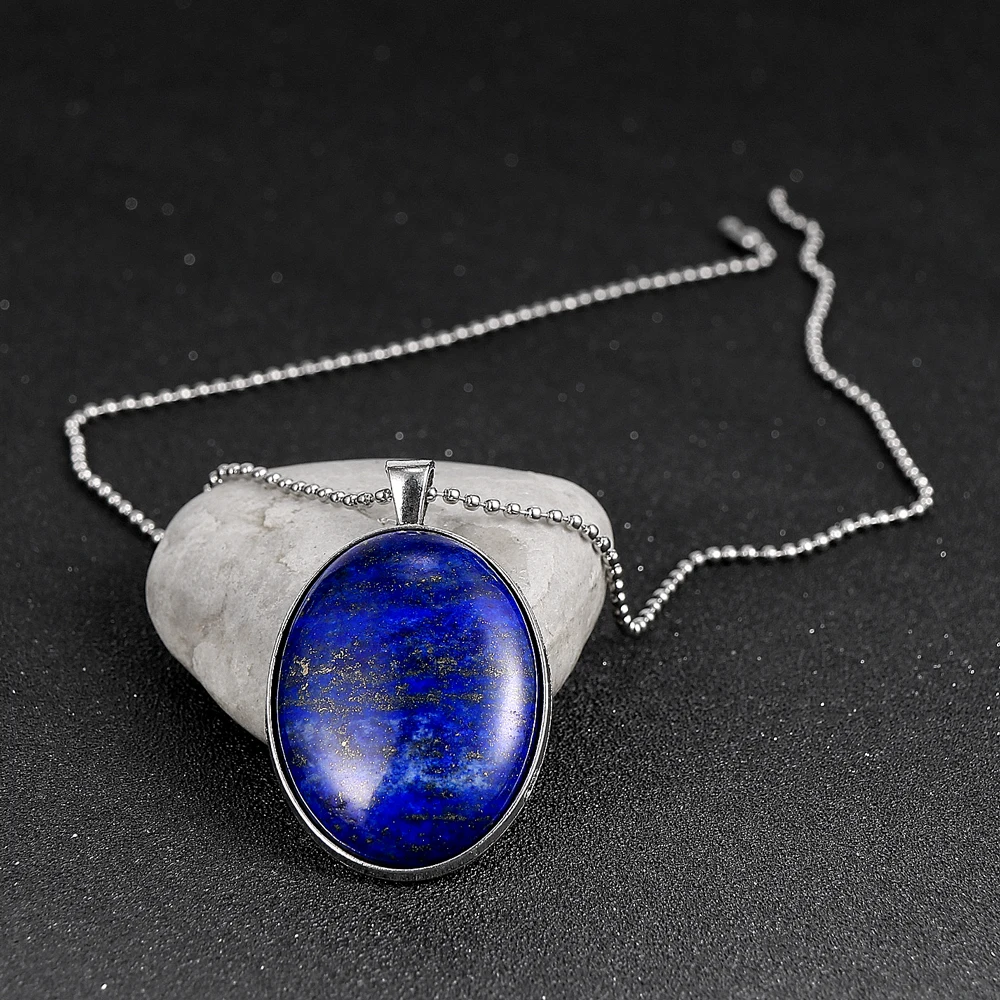 Женское и мужское ожерелье с натуральным камнем тигриным глазом опалом