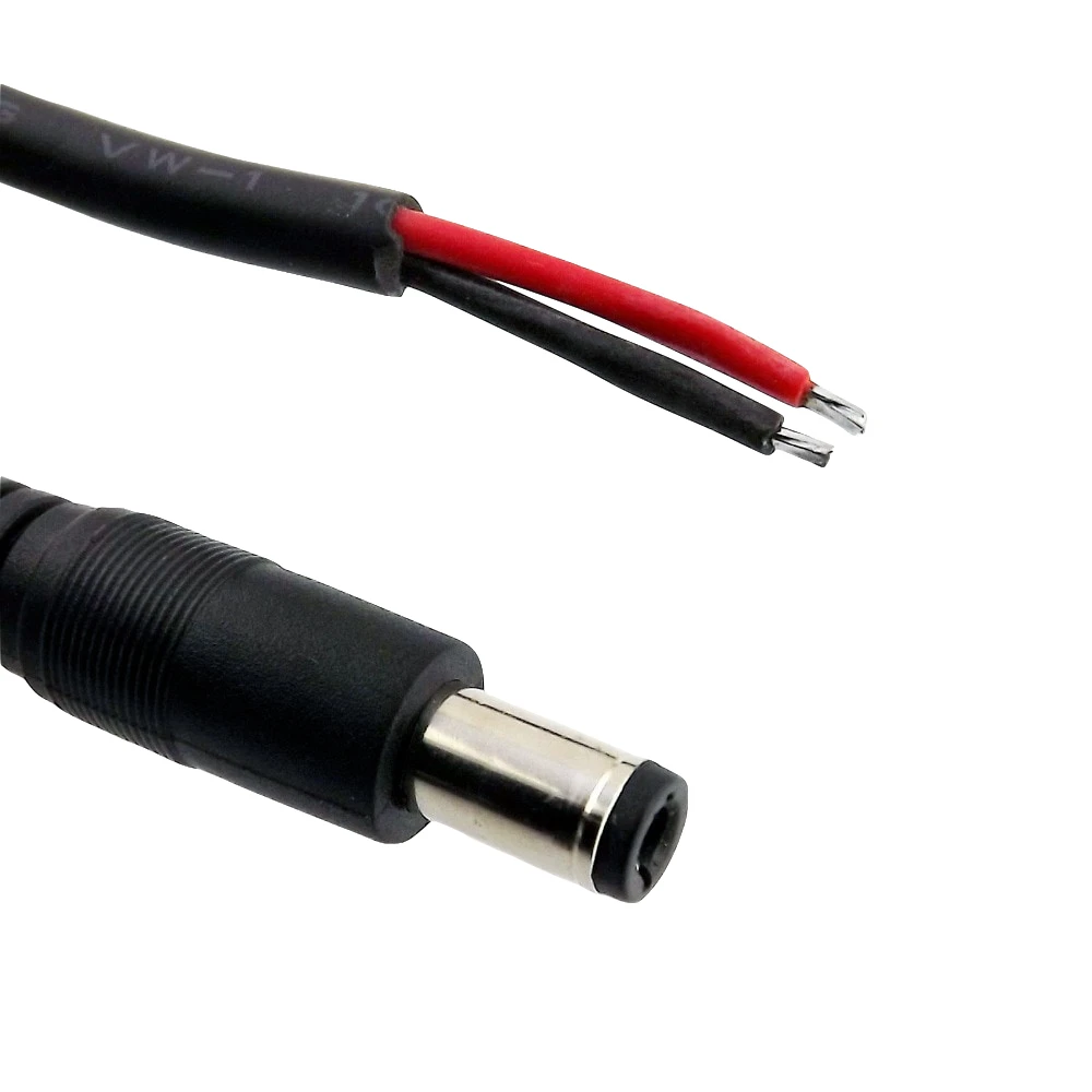 10x CCTV DC Power Connector 5.5 x 2.5mm Male Plug Socket with Cord Cable Black 1m/3ft 18AWG | Компьютеры и офис