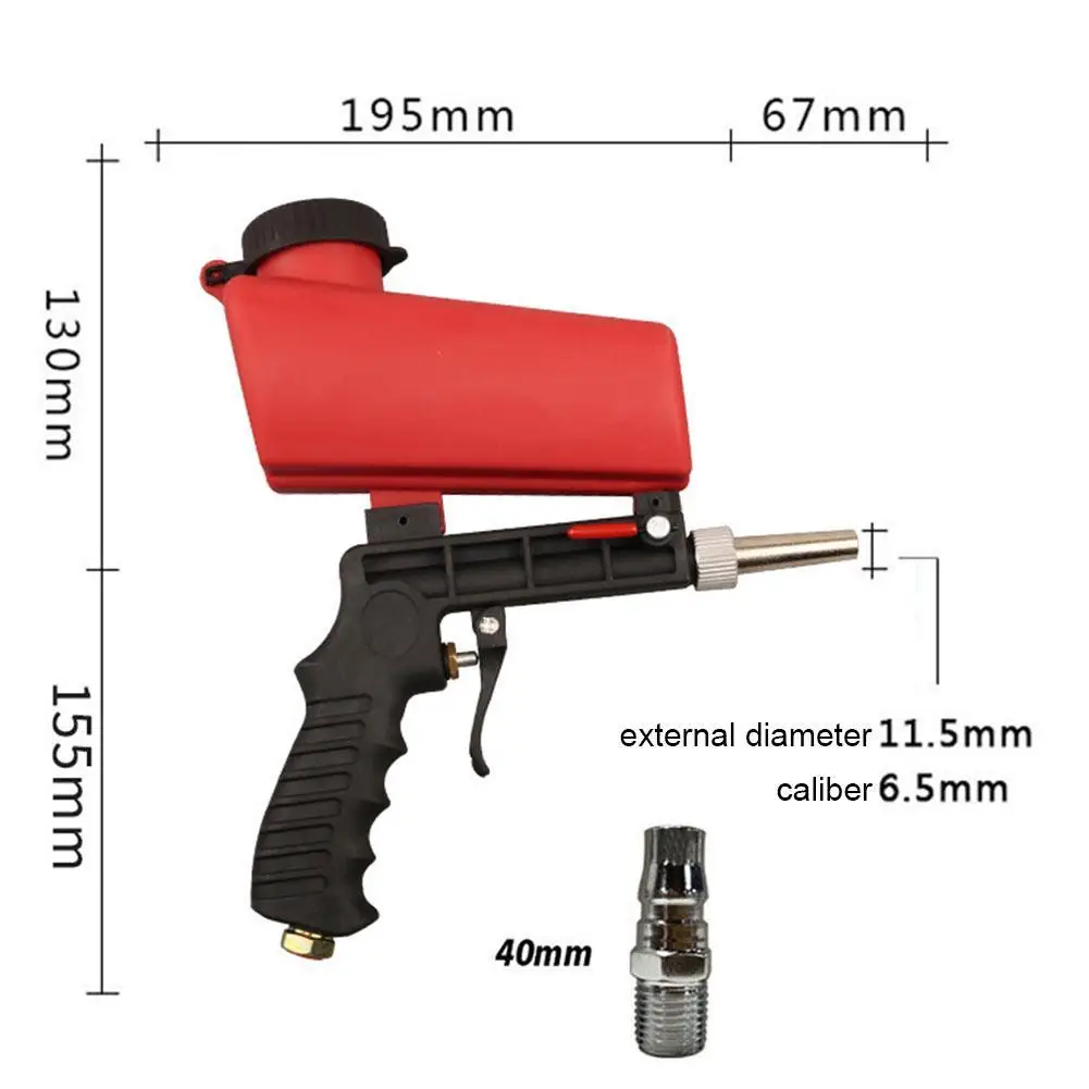 

Portable Gravity Pneumatic Sandblasting Guns Adjustable Spray 90PSI Sandblasting Derusting Blasting Small Air Set Gun Machi A9M1