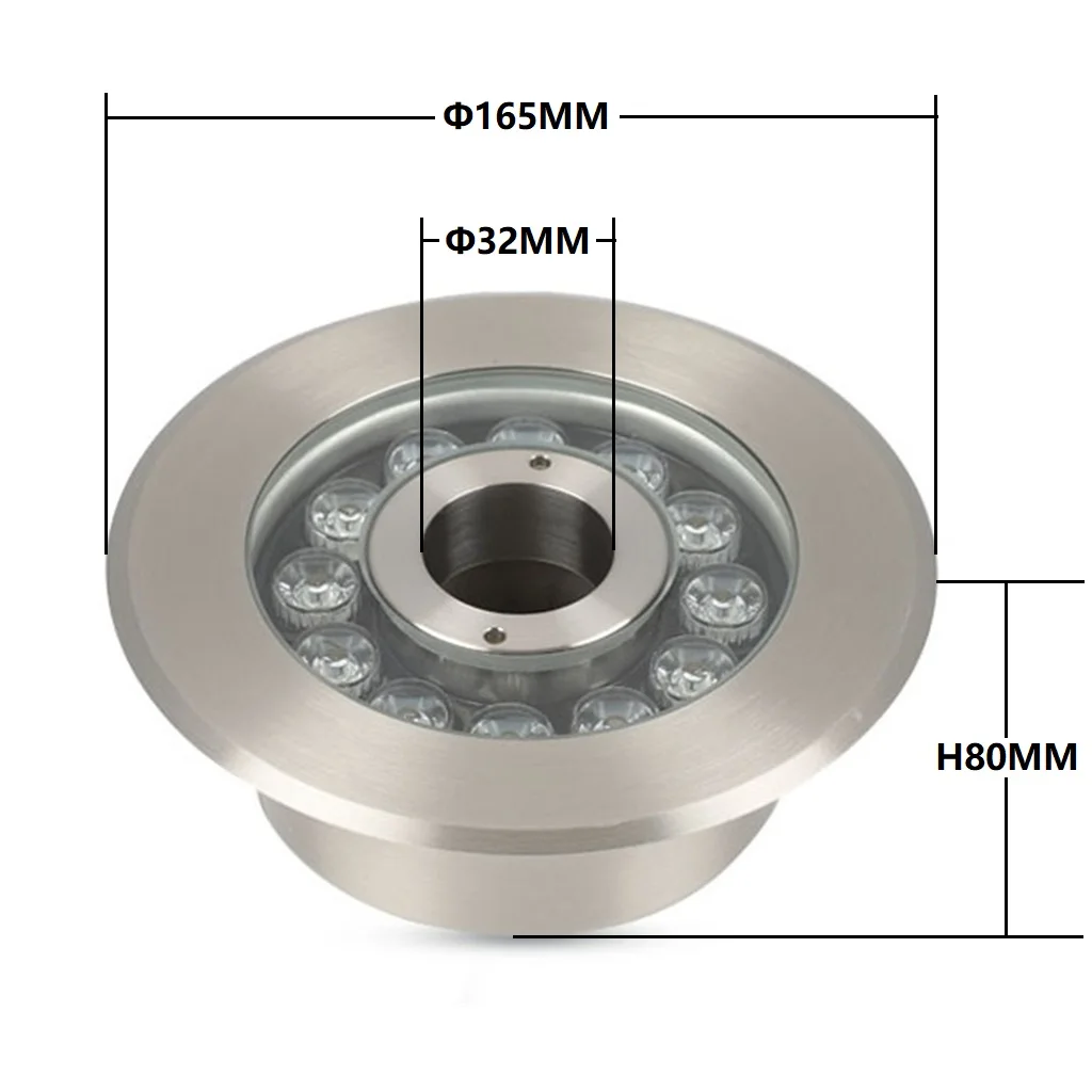 304 нержавеющая сталь светодиодный фонтан лампа IP68 Плаза 12V 24V Плавательный