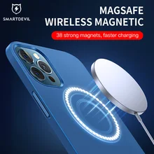 SmartDevil Magnetic Official Phone Case For iPhone 13 12 Pro Max Liquid Silicone Case For iPhone 13 mini Cover Wireless Charging