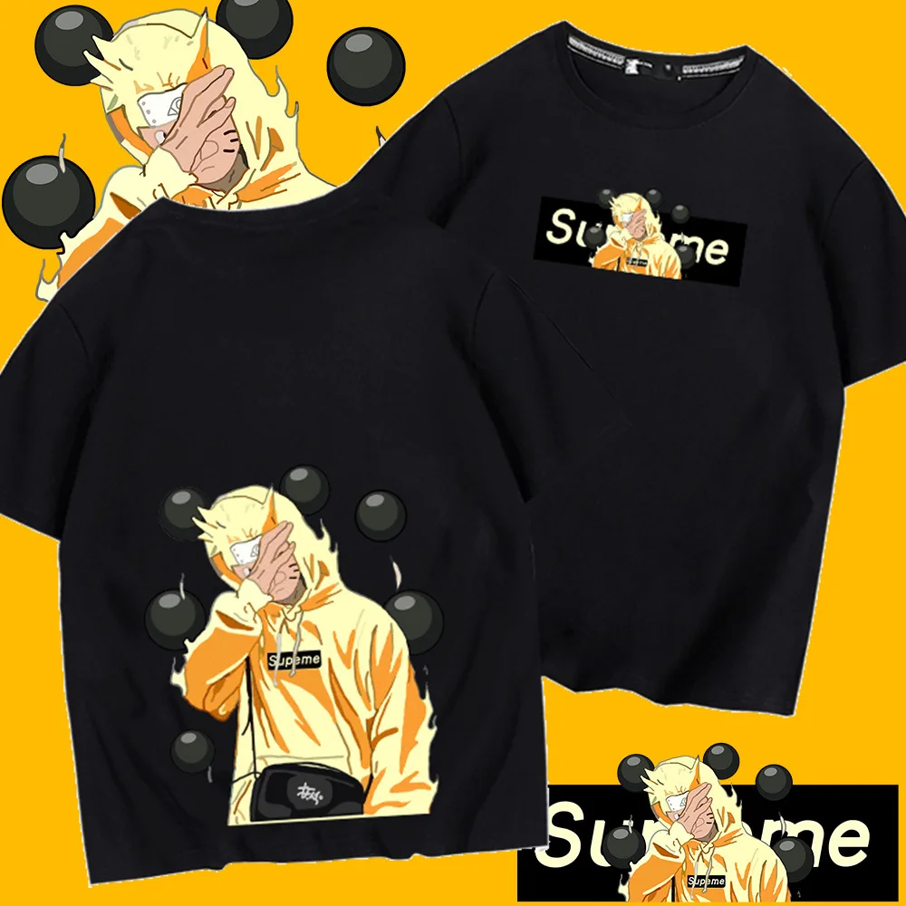 

Naruto Short-sleeved T-shirt Men's Summer Japanese Anime Naruto Loose Unisex Student Youth Shirt Kawaii Clothes
