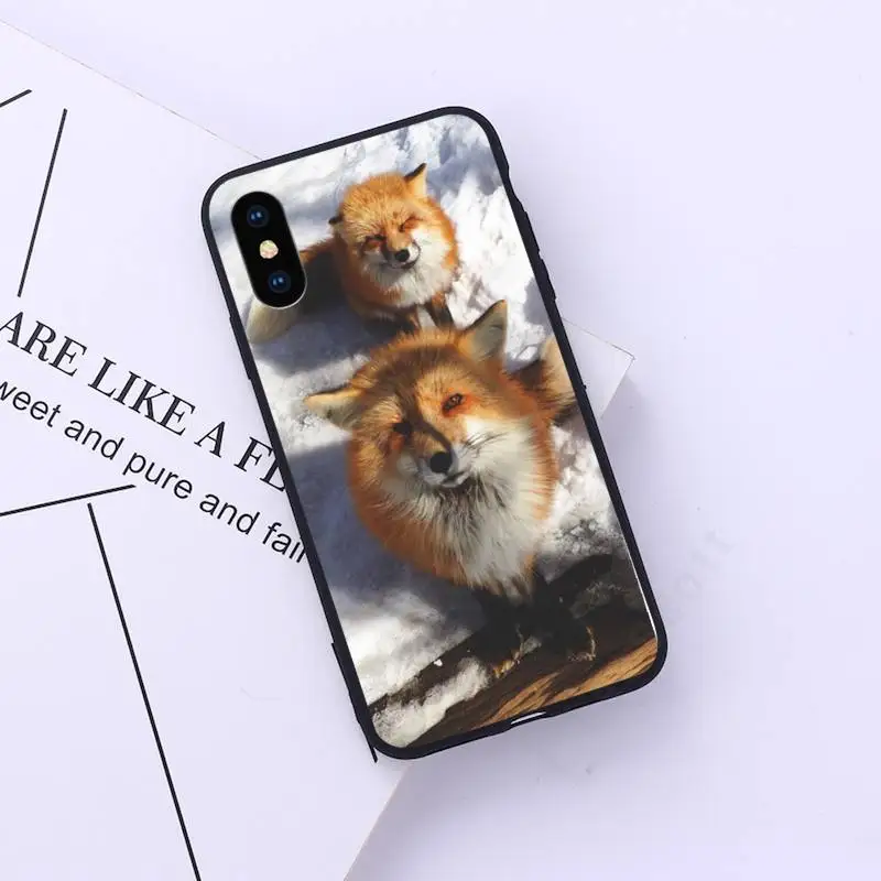 

beautiful Animal Fox Raccoon Phone Case for iPhone 11 12 pro XS MAX 8 7 6 6S Plus X 5S SE 2020 XR