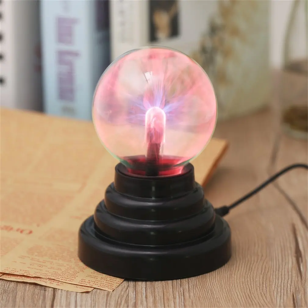 

USB Magic Crystal Globe Desktop Night Light Plasma Ball Sphere Lighting Lamp Home Party Ball Night Light Lamp Decor