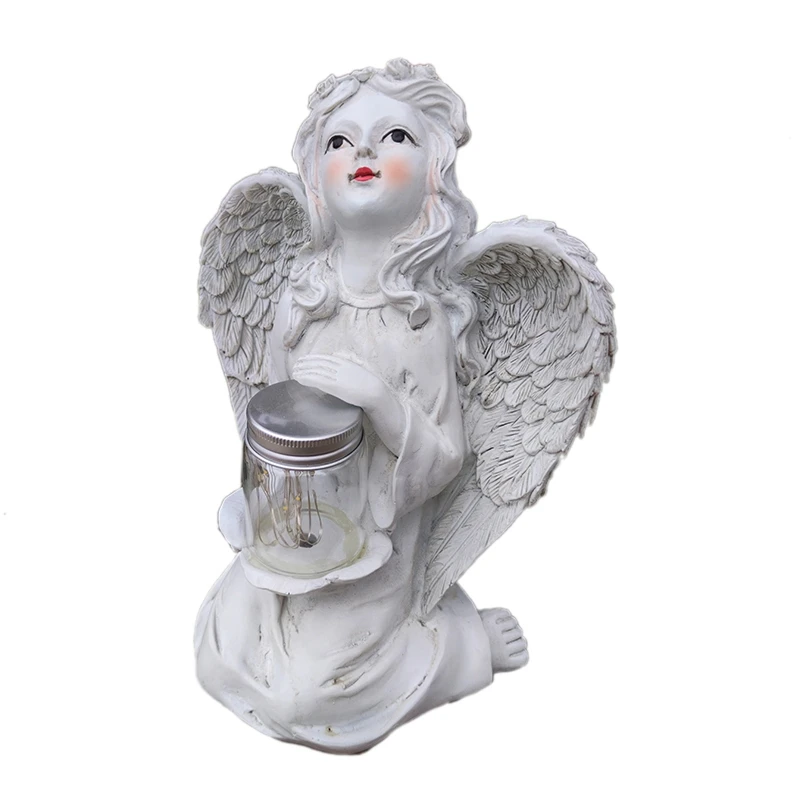 

Guardian Angel Garden Statue, Solar Lights Angel Decorations For Home, Resin Garden Decor For Outside & Memorial Gifts