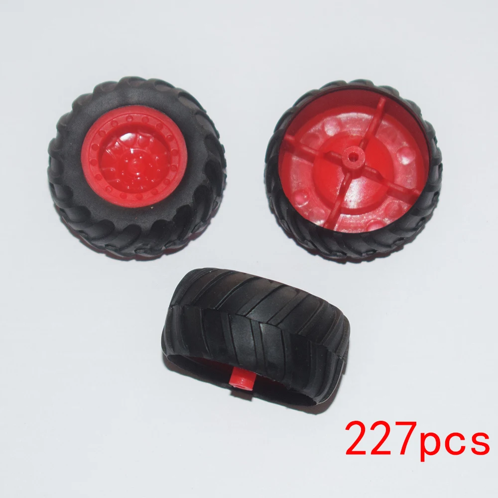 

227pcs 2x38mm rubber wheel dron rc car plane robot kids toys for boys diy baby accessories montessori juguetes nero WR382A