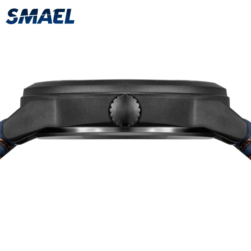 Relogio masculino мужские часы с кожаным ремешком SMAEL роскошные отображением недели и