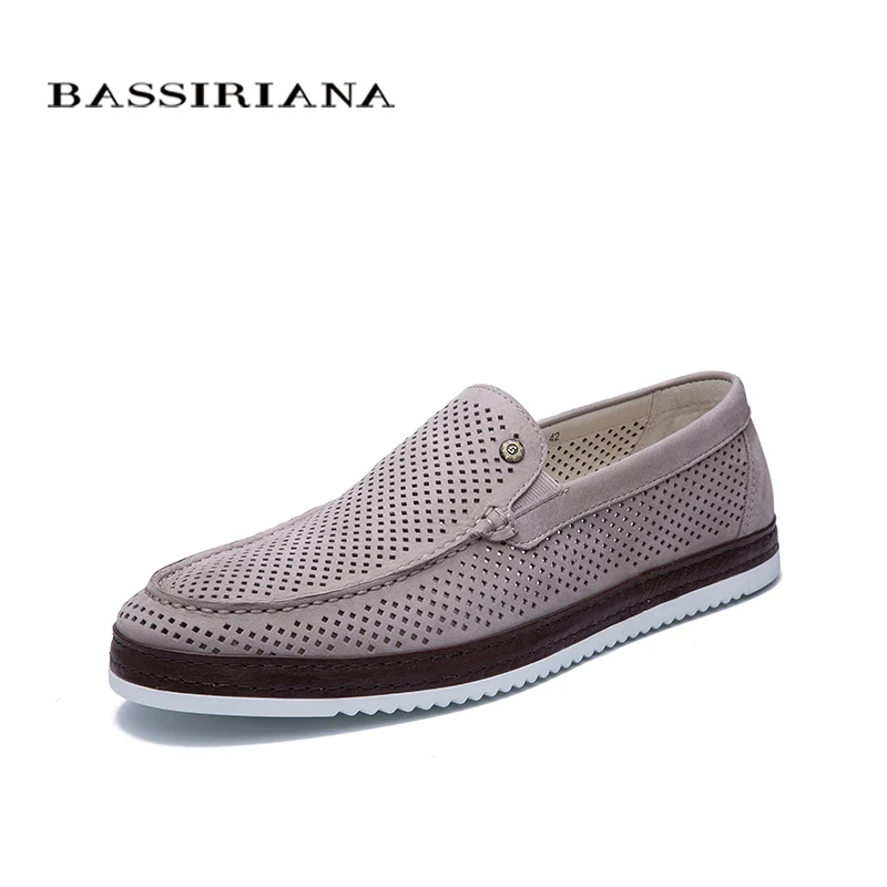 Bassiriana2020 summer new leather men's shoes hollow breathable casual comfortable | Обувь
