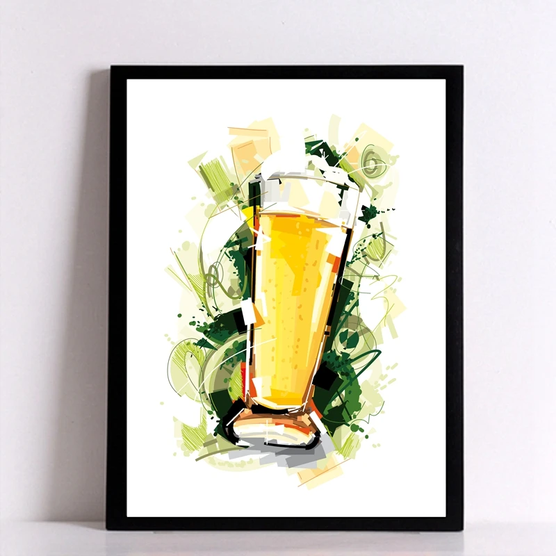 Картина на холсте винтажный постер с пивом картина надписью Я люблю пиво для бара