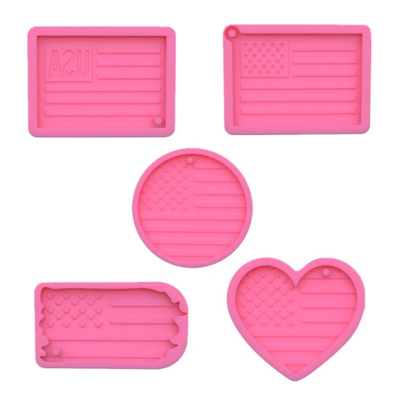 

5 шт. американский брелок для ключей «флаг» эпоксидная смола, форма ювелирные подвески силиконовая форма «сделай сам» ремесленные украшени...