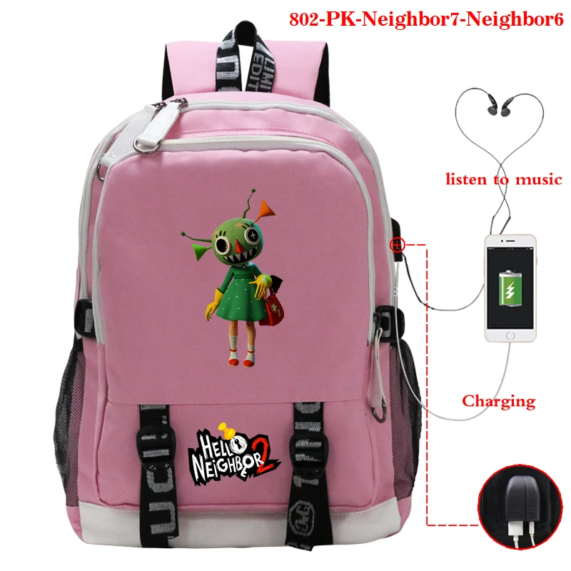 

New Game Hello Neighbor Print Backpack Hello Neighbor Schoolbag for Teen Girls Boys Usb Laptop Backpack Travel Bag Men Book Bag