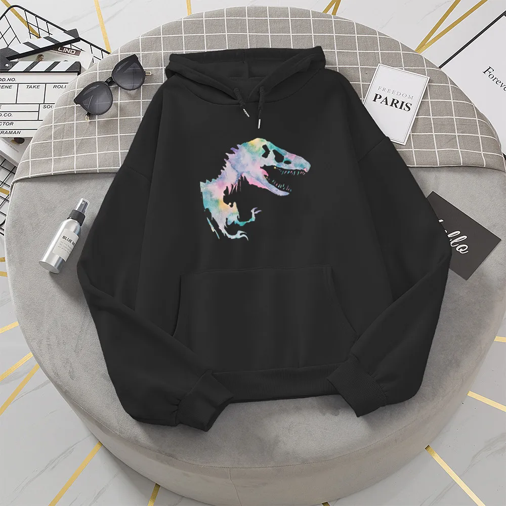 

Fashion Hoodies Korea Style Hoodies Sweatshirt Winter Clothes Women Printing Watercolor Dinosura Hoodie Men's Oversized Hoody