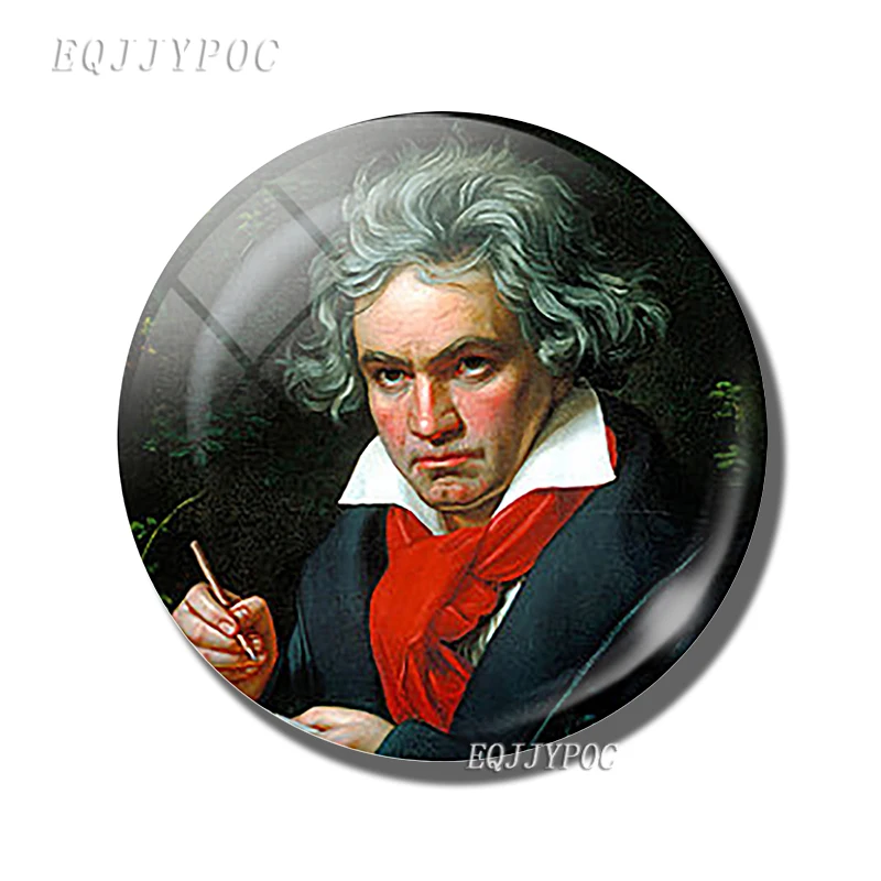 Ludwig Van Beethoven стеклянный магнит на холодильник 30 мм Примечания магнитные наклейки