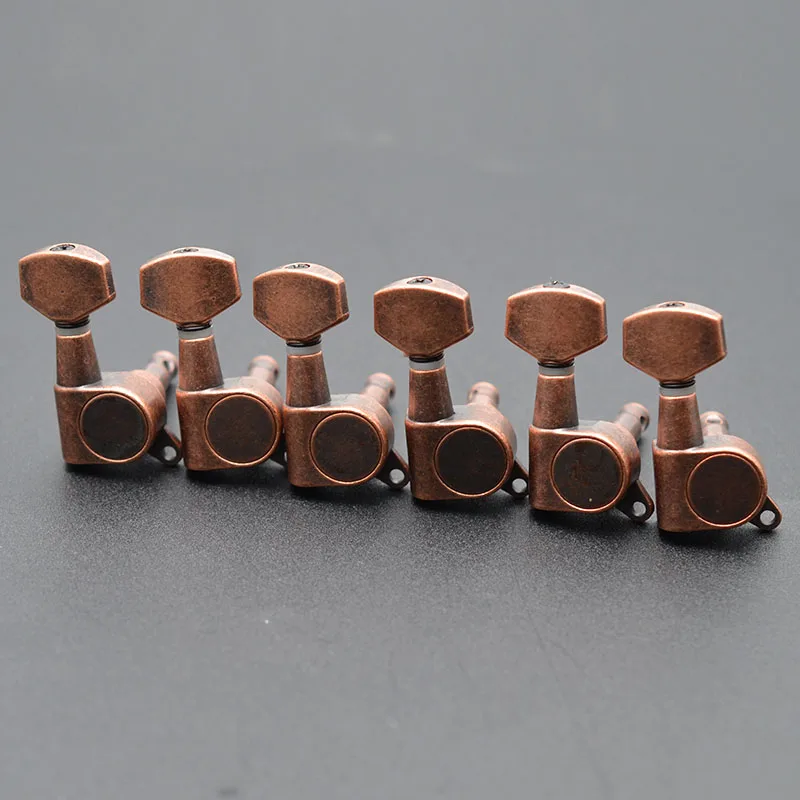 6 stücke kleine platz tasten versiegelt bronze gitarre tuning peg locking maschine kopf für akustische elektrische gitarre guitarra zubeh