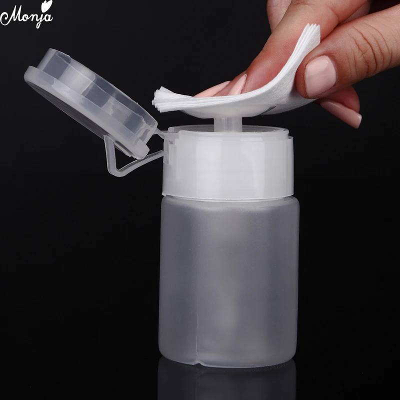 Monja Nail Art Mini Pump Dispenser Empty Bottle Acrylic Gel Polish Remover Cleaner Liquid Alcohol Disinfectant Storage Container | Красота и