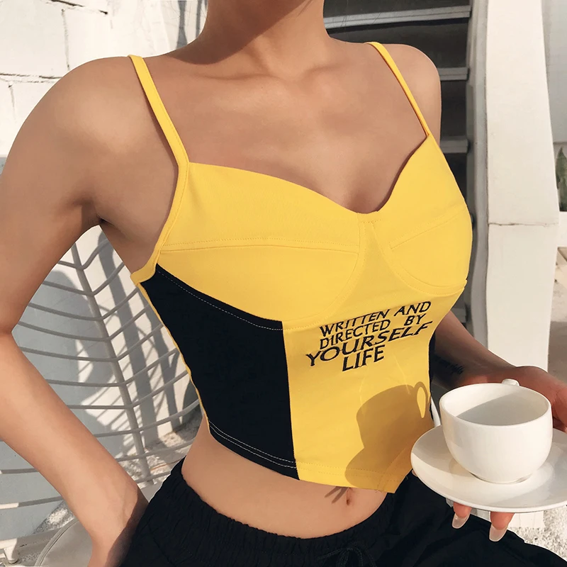 Женский топ на бретелях-спагетти с открытой спиной и V-образным вырезом | Женская