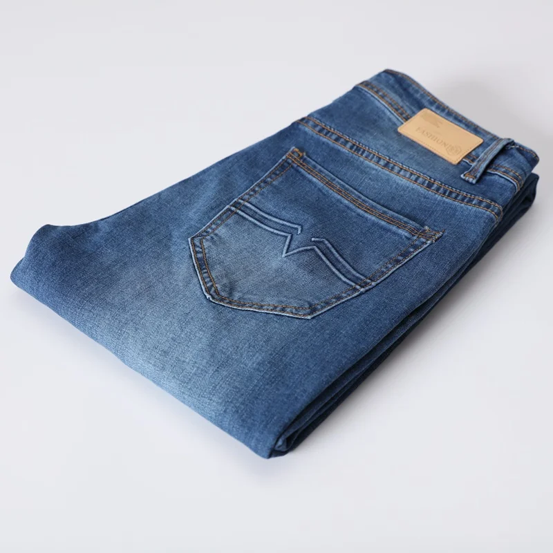 

High Quality Men's Straight Jeans Fashion Casual Classic Style Elastic Skinny Trousers Male Brand Denim Pants