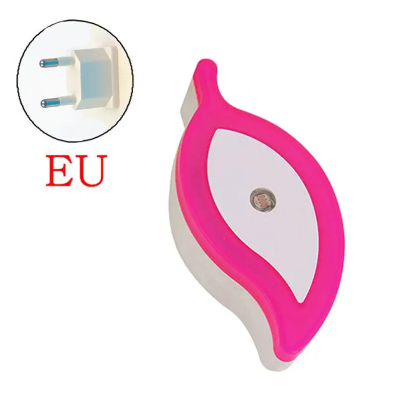 

LED Night Light Heart/Leaf Shaped Lamp Room Decor EU Plug Light-control Sensor Wall Socket Lamp Light Home Bedroom Decoration