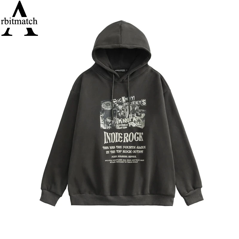 

Men Hoodies Autumn Winter Hip Hop Streetwear Harajuku Pullover Rock Band Print Hoodie Cotton Fleece Pullover Hooded Sweatshirt